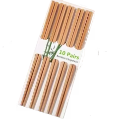 10 Pairs Premium Natural Bamboo Chopsticks Set
