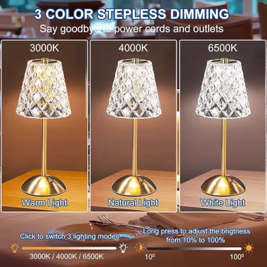 Crystal Table Lamp alternate view