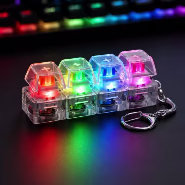 RGB LED Mechanical Keyboard Switch Keychain alternate view